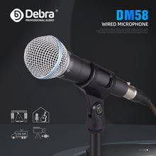 Load image into Gallery viewer, D Debra DM58 Wired Dynamic Microphone, Cardioid Dynamic Vocal Handheld Mic with Mic Clips, Suited for Speakers, Karaoke Singing Machine, Amp, Mixer Audio