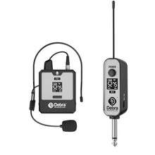 Load image into Gallery viewer, D Debra Audio DT-01/02 UHF Wireless Microphone System with 30 Channels, Headset & Lavalier Mic, 50m Range & 6.5mm Output for Hands-Free Presentation, Fitness and Streaming