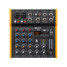 Load image into Gallery viewer, D Debra R4/R6 Professional Portable Multi-Functional Mixer Audio with 99 DSP Reverb Effects Mic Preamps and USB for DJ Mixer Console Karaoke Home Recording Studio