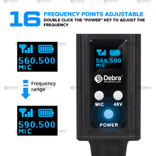 Load image into Gallery viewer, D Debra Audio U2 Wireless Audio Transceiver System, 16 Adjustable Frequency Wireless Microphone System for Karaoke, Wedding, DJ, Speech, Party, 164FT