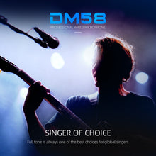 Load image into Gallery viewer, D Debra DM58 Wired Dynamic Microphone, Cardioid Dynamic Vocal Handheld Mic with Mic Clips, Suited for Speakers, Karaoke Singing Machine, Amp, Mixer Audio