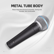 Load image into Gallery viewer, D Debra DM58 Wired Dynamic Microphone, Cardioid Dynamic Vocal Handheld Mic with Mic Clips, Suited for Speakers, Karaoke Singing Machine, Amp, Mixer Audio