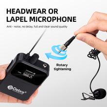 Load image into Gallery viewer, Wireless Microphone System D Debra UHF UBR-102 with Dual Cordless Mics, 260ft Range, Suitable for Church, Lectures, Karaoke, Weddings, DJ, and Bars