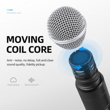 Load image into Gallery viewer, Wireless Microphone System D Debra UHF UBR-102 with Dual Cordless Mics, 260ft Range, Suitable for Church, Lectures, Karaoke, Weddings, DJ, and Bars