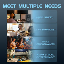 Load image into Gallery viewer, D Debra DX8A Audio Monitor Speakers with Volume Control XLR/6.5mm Inputs, Ideal for Music Production, Live Broadcasting, Gaming, Small Performances