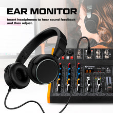 Load image into Gallery viewer, D Debra R4/R6 Professional Portable Multi-Functional Mixer Audio with 99 DSP Reverb Effects Mic Preamps and USB for DJ Mixer Console Karaoke Home Recording Studio
