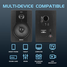 Load image into Gallery viewer, D Debra DX8A Audio Monitor Speakers with Volume Control XLR/6.5mm Inputs, Ideal for Music Production, Live Broadcasting, Gaming, Small Performances