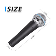 Load image into Gallery viewer, D Debra DM58 Wired Dynamic Microphone, Cardioid Dynamic Vocal Handheld Mic with Mic Clips, Suited for Speakers, Karaoke Singing Machine, Amp, Mixer Audio