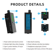 Laden Sie das Bild in den Galerie-Viewer, D Debra Audio EMPS Stereo Monitor Headphone Amplifier, Portable Audio Adapter with TRS/XLR Mixed Input, 3.5mm Output, Plug and Play for Android/iOS/PC/Mac