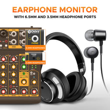 Load image into Gallery viewer, Audio Mixer Mini6 Professional,Sounds Mixer for Streaming,6 Channel Audio Mixer,Usb Audio Interface and 48V Phantom Power Bluetooth for Podcasting Mixer,Live Performance, Recording, DJ, PC