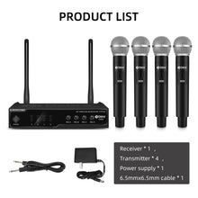 Laden Sie das Bild in den Galerie-Viewer, D Debra Audio UM304 Pro 4-Channel UHF Wireless Microphone System,260ft Range, ID Lock, Auto Frequency, idea for Stage Conference Interview Home Karaoke Wedding Conference Speech