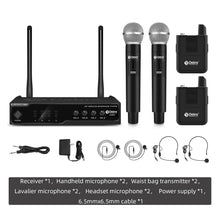 Laden Sie das Bild in den Galerie-Viewer, D Debra Audio UM304 Pro 4-Channel UHF Wireless Microphone System,260ft Range, ID Lock, Auto Frequency, idea for Stage Conference Interview Home Karaoke Wedding Conference Speech