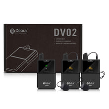 Load image into Gallery viewer, Debra Audio DV-01/02 UHF Wireless Microphone System with Lavalier Mic 30 Selectable Channels 50m Range for DSLR Camera Phone Live Recording