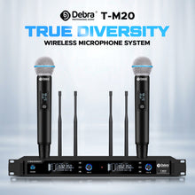Load image into Gallery viewer, D Debra Audio T-M20 Wireless Microphone System - Pro UHF Automatic Search Dual Channel Wireless Mics Set with 490ft Range and 2 Cordless Dynamic Handheld Mics for Singing, Karaoke, Church, Party, and Stage