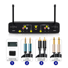 Загрузить изображение в средство просмотра галереи, D Debra Audio E02U UHF Dual-Channel Wireless Microphone System with DSP Reverb Volume Control, 164 Feet Range for Karaoke Church Party