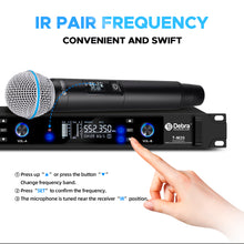 Load image into Gallery viewer, D Debra Audio T-M20 Wireless Microphone System - Pro UHF Automatic Search Dual Channel Wireless Mics Set with 490ft Range and 2 Cordless Dynamic Handheld Mics for Singing, Karaoke, Church, Party, and Stage