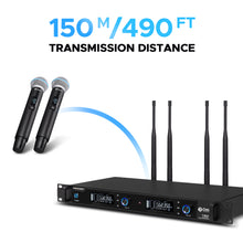 Load image into Gallery viewer, D Debra Audio T-M20 Wireless Microphone System - Pro UHF Automatic Search Dual Channel Wireless Mics Set with 490ft Range and 2 Cordless Dynamic Handheld Mics for Singing, Karaoke, Church, Party, and Stage