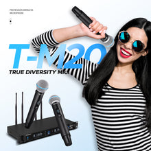 Load image into Gallery viewer, D Debra Audio T-M20 Wireless Microphone System - Pro UHF Automatic Search Dual Channel Wireless Mics Set with 490ft Range and 2 Cordless Dynamic Handheld Mics for Singing, Karaoke, Church, Party, and Stage