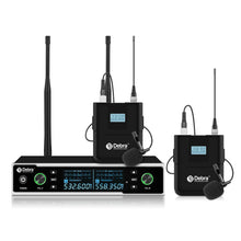 Cargar imagen en el visor de la galería, D Debra Audio R202 Pro 2x100 Channels UHF Wireless Microphone System with Cordless Handheld Lavalier Headset Mics, DSP PLL Anti-Interference, Ideal for Karaoke Church Party