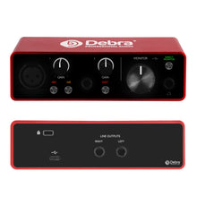Load image into Gallery viewer, D Debra USB Audio Interface 24 BIT/192 KHZ with XLR, Phantom Power, Direct Monitoring, Sound Card for PC Recording, Streaming, Guitarist, Vocalist and Podcasting