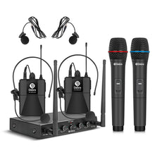 Cargar imagen en el visor de la galería, D Debra Audio AU400 Pro UHF 4 Channel Wireless Microphone System With Cordless Mics