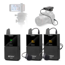 Load image into Gallery viewer, Debra Audio DV-01/02 UHF Wireless Microphone System with Lavalier Mic 30 Selectable Channels 50m Range for DSLR Camera Phone Live Recording