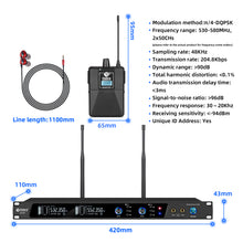 Load image into Gallery viewer, D Debra Audio PRO Mono ER-202 UHF Dual Channel Wireless in Ear Monitor System with Monitoring Type for Stage, Receiver, Studio, Guitar, Band Performance