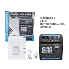 Load image into Gallery viewer, Audio Mixer D Debra Audio 4/6-Channel DJ Mixer Console with MP3 USB Bluetooth, Sound Mixing Board for Live, Wedding, Party, Recording Broadcast