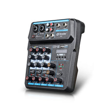 Load image into Gallery viewer, Audio Mixer D Debra Audio 4/6-Channel DJ Mixer Console with MP3 USB Bluetooth, Sound Mixing Board for Live, Wedding, Party, Recording Broadcast