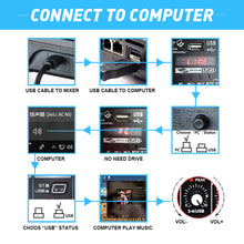 Load image into Gallery viewer, Audio Mixer D Debra Audio 4/6-Channel DJ Mixer Console with MP3 USB Bluetooth, Sound Mixing Board for Live, Wedding, Party, Recording Broadcast
