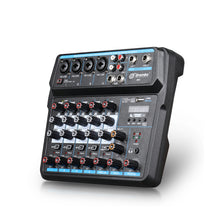 Load image into Gallery viewer, Audio Mixer D Debra Audio 4/6-Channel DJ Mixer Console with MP3 USB Bluetooth, Sound Mixing Board for Live, Wedding, Party, Recording Broadcast