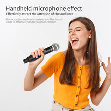 Laden Sie das Bild in den Galerie-Viewer, D Debra Wireless Microphone System DV-02H UHF 2-Channel Wireless Handheld Microphone with Remote Real-time Sound Monitor for DSLR Camera Vlog Phone Interview Live Recording