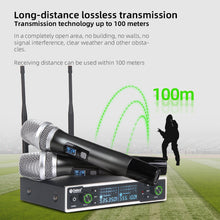 Load image into Gallery viewer, D Debra Audio R202 Professional 2x100 Channels UHF Wireless Handheld Microphone System, Ideal for Karaoke Church Party