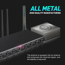 Load image into Gallery viewer, D Debra Audio AU800 Pro UHF 8 Channel Wireless Microphone System with Cordless Handheld Lavalier Headset Mics, Metal Receiver, Ideal for Karaoke Church Party