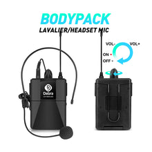 Load image into Gallery viewer, D Debra Audio AU800 Pro UHF 8 Channel Wireless Microphone System with Cordless Handheld Lavalier Headset Mics, Metal Receiver, Ideal for Karaoke Church Party