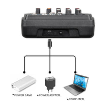 Load image into Gallery viewer, Audio Mixer D Debra Audio 4/6-Channel DJ Mixer Console with MP3 USB Bluetooth, Sound Mixing Board for Live, Wedding, Party, Recording Broadcast