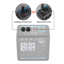 Load image into Gallery viewer, Audio Mixer D Debra Audio 4/6-Channel DJ Mixer Console with MP3 USB Bluetooth, Sound Mixing Board for Live, Wedding, Party, Recording Broadcast