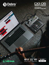 Carregar imagem no visualizador da galeria, D Debra Professional Audio Mixer DG-05, 5 Channel Sound Board Mixing Console ,Mic Preamps, Audio Interface for PC Smartphone Studio Recording Webcast