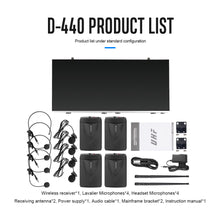 Load image into Gallery viewer, D Debra Audio D-440 UHF 4 Channel Wireless Microphone System With Cordless Mics