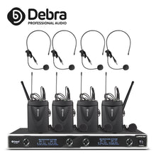 Load image into Gallery viewer, D Debra Audio D-440 UHF 4 Channel Wireless Microphone System With Cordless Mics