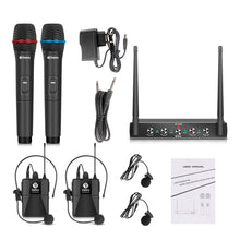 Cargar imagen en el visor de la galería, D Debra Audio AU400 Pro UHF 4 Channel Wireless Microphone System With Cordless Mics