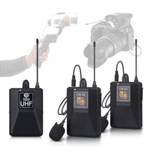 Load image into Gallery viewer, D Debra Audio CM Series UHF Wireless Lavalier Microphone with 30 Selectable Channels for DSLR Camera Smart Phone Interview Live Recording