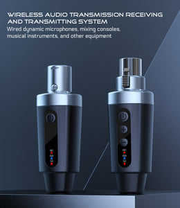 D Debra Audio M-04 Wireless Audio Transceiver System, Plug And Play Mini Wireless Microphone System for Karaoke, Wedding, DJ, Speech, Party, 164FT