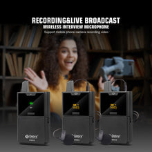 Load image into Gallery viewer, Debra Audio DV-01/02 UHF Wireless Microphone System with Lavalier Mic 30 Selectable Channels 50m Range for DSLR Camera Phone Live Recording
