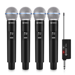 Wireless Microphone System D Debra Audio VP-04 with Cordless Dynamic Handheld Microphone