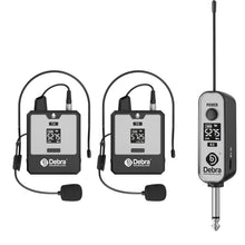 Загрузить изображение в средство просмотра галереи, D Debra Audio DT-01/02 UHF Wireless Microphone System with 30 Channels, Headset &amp; Lavalier Mic, 50m Range &amp; 6.5mm Output for Hands-Free Presentation, Fitness and Streaming
