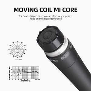 D Debra DM58 Wired Dynamic Microphone, Cardioid Dynamic Vocal Handheld Mic with Mic Clips, Suited for Speakers, Karaoke Singing Machine, Amp, Mixer Audio