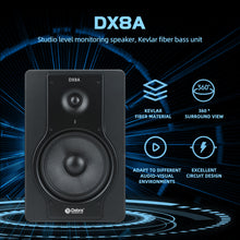 Load image into Gallery viewer, D Debra DX8A Audio Monitor Speakers with Volume Control XLR/6.5mm Inputs, Ideal for Music Production, Live Broadcasting, Gaming, Small Performances
