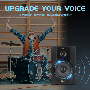 D Debra DX8A Audio Monitor Speakers with Volume Control XLR/6.5mm Inputs, Ideal for Music Production, Live Broadcasting, Gaming, Small Performances