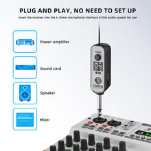 Загрузить изображение в средство просмотра галереи, D Debra Audio DT-01/02 UHF Wireless Microphone System with 30 Channels, Headset &amp; Lavalier Mic, 50m Range &amp; 6.5mm Output for Hands-Free Presentation, Fitness and Streaming
